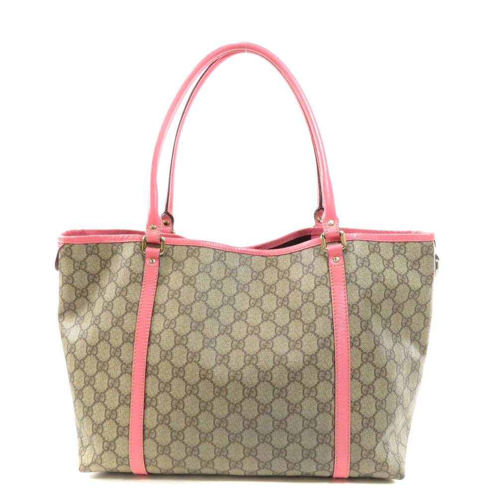 Gucci leather shopper canvas tote GG Joy pink Supreme